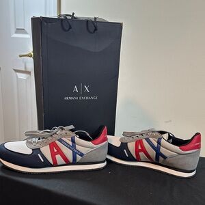 Armani Exchange Men's Sneakers - Red, Blue, Gray